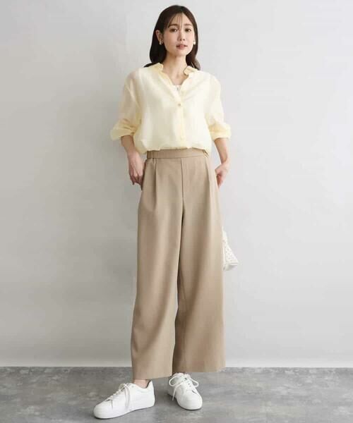 MK MICHEL KLEIN / エムケーミッシェルクラン シャツ・ブラウス | [接触冷感/洗える]ドビーストライプ柄シアーシャツブラウス | 詳細4