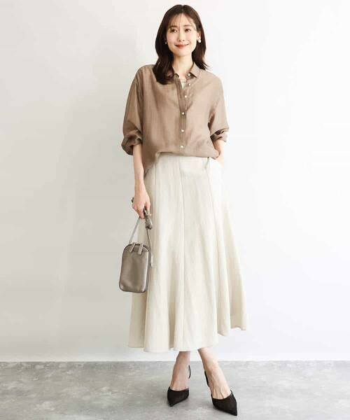 MK MICHEL KLEIN / エムケーミッシェルクラン シャツ・ブラウス | [接触冷感/洗える]ドビーストライプ柄シアーシャツブラウス | 詳細6