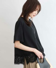 MK MICHEL KLEIN / エムケーミッシェルクラン シャツ・ブラウス | [UVカット/接触冷感/洗える]ストレッチ 裾レース半袖ブラウス