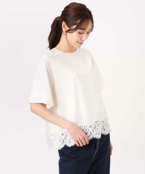 MK MICHEL KLEIN / エムケーミッシェルクラン シャツ・ブラウス | [UVカット/接触冷感/洗える]ストレッチ 裾レース半袖ブラウス | 詳細17