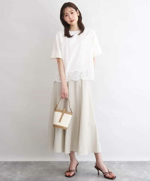 MK MICHEL KLEIN / エムケーミッシェルクラン シャツ・ブラウス | [UVカット/接触冷感/洗える]ストレッチ 裾レース半袖ブラウス | 詳細2