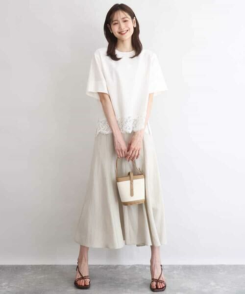 MK MICHEL KLEIN / エムケーミッシェルクラン シャツ・ブラウス | [UVカット/接触冷感/洗える]ストレッチ 裾レース半袖ブラウス | 詳細3