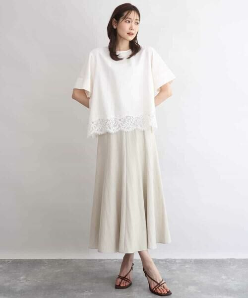 MK MICHEL KLEIN / エムケーミッシェルクラン シャツ・ブラウス | [UVカット/接触冷感/洗える]ストレッチ 裾レース半袖ブラウス | 詳細4