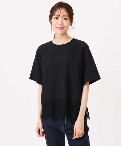 MK MICHEL KLEIN / エムケーミッシェルクラン シャツ・ブラウス | [UVカット/接触冷感/洗える]ストレッチ 裾レース半袖ブラウス | 詳細9