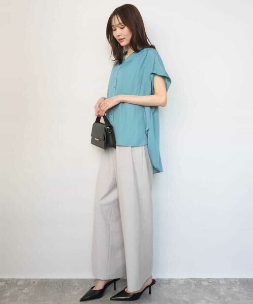 MK MICHEL KLEIN / エムケーミッシェルクラン シャツ・ブラウス | メタル釦デザイン サテン地ブラウス/接触冷感/UVカット/洗える | 詳細13