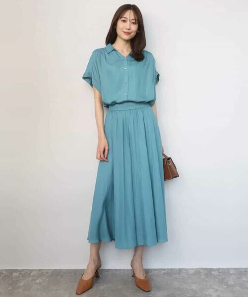 MK MICHEL KLEIN / エムケーミッシェルクラン シャツ・ブラウス | メタル釦デザイン サテン地ブラウス/接触冷感/UVカット/洗える | 詳細14