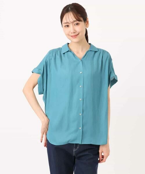 MK MICHEL KLEIN / エムケーミッシェルクラン シャツ・ブラウス | メタル釦デザイン サテン地ブラウス/接触冷感/UVカット/洗える | 詳細17