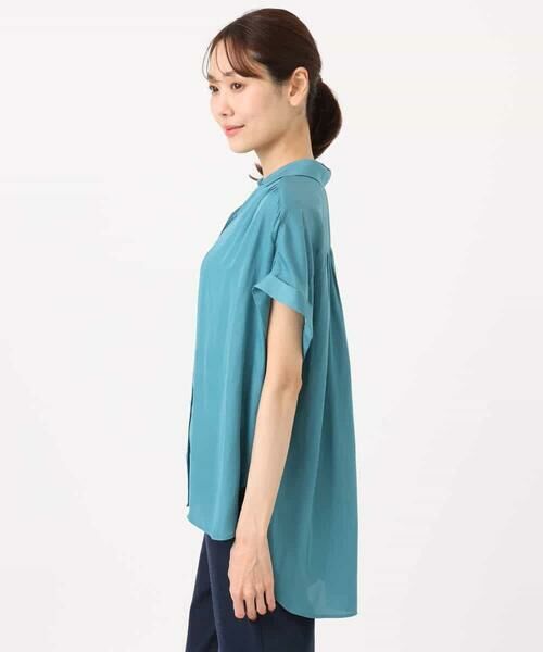 MK MICHEL KLEIN / エムケーミッシェルクラン シャツ・ブラウス | メタル釦デザイン サテン地ブラウス/接触冷感/UVカット/洗える | 詳細18