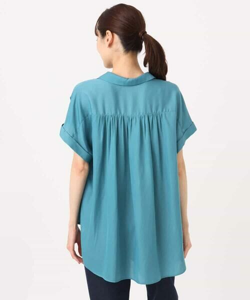 MK MICHEL KLEIN / エムケーミッシェルクラン シャツ・ブラウス | メタル釦デザイン サテン地ブラウス/接触冷感/UVカット/洗える | 詳細19