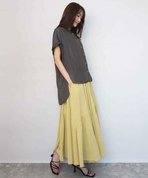 MK MICHEL KLEIN / エムケーミッシェルクラン シャツ・ブラウス | メタル釦デザイン サテン地ブラウス/接触冷感/UVカット/洗える | 詳細4