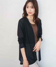 MK MICHEL KLEIN / エムケーミッシェルクラン カーディガン・ボレロ | コットン混シアーラメカーディガン/洗える