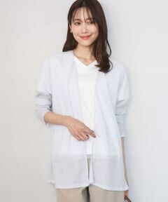 MK MICHEL KLEIN / エムケーミッシェルクラン カーディガン・ボレロ | コットン混シアーラメカーディガン/洗える