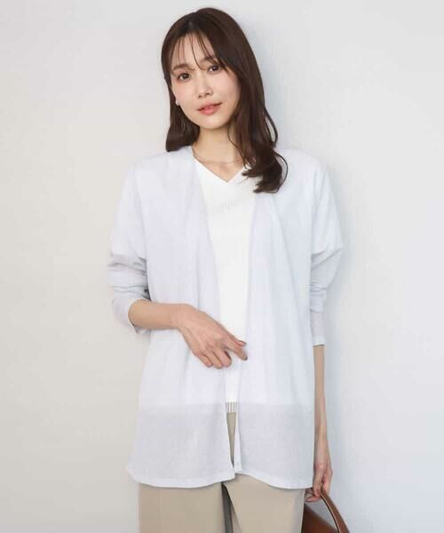 MK MICHEL KLEIN / エムケーミッシェルクラン カーディガン・ボレロ | コットン混シアーラメカーディガン/洗える | 詳細1