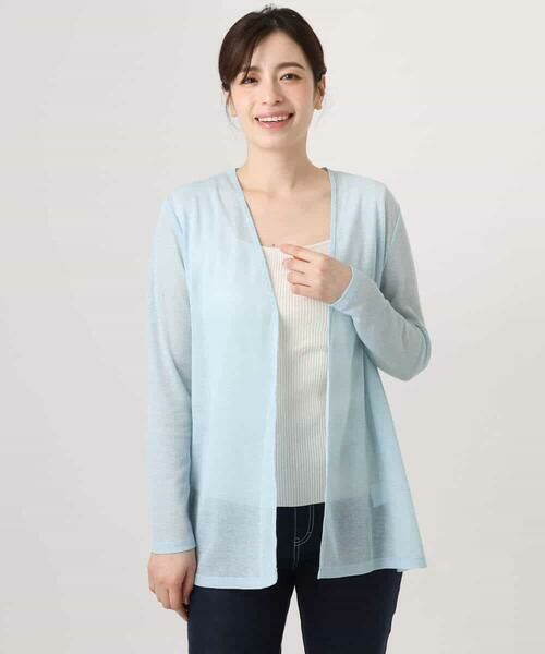 MK MICHEL KLEIN / エムケーミッシェルクラン カーディガン・ボレロ | コットン混シアーラメカーディガン/洗える | 詳細13