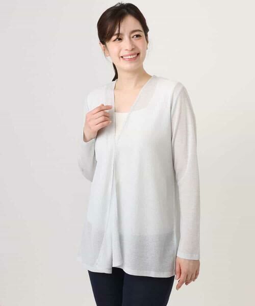 MK MICHEL KLEIN / エムケーミッシェルクラン カーディガン・ボレロ | コットン混シアーラメカーディガン/洗える | 詳細21