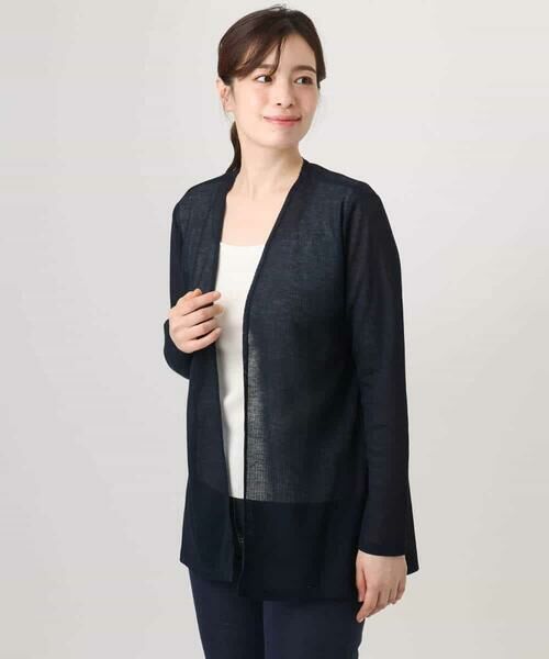 MK MICHEL KLEIN / エムケーミッシェルクラン カーディガン・ボレロ | コットン混シアーラメカーディガン/洗える | 詳細24