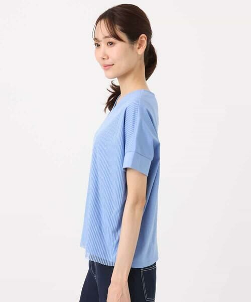 MK MICHEL KLEIN / エムケーミッシェルクラン カットソー | ストライプチュールカットソー/接触冷感/洗える | 詳細21