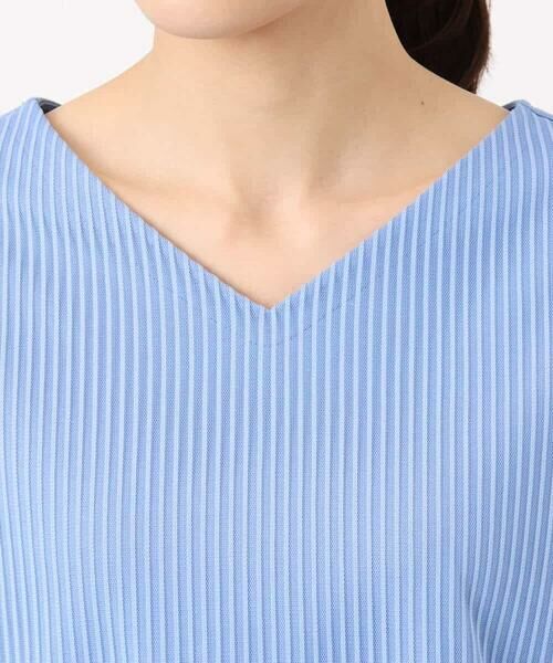 MK MICHEL KLEIN / エムケーミッシェルクラン カットソー | ストライプチュールカットソー/接触冷感/洗える | 詳細23