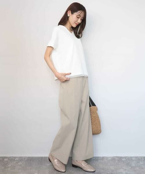 MK MICHEL KLEIN / エムケーミッシェルクラン カットソー | ストライプチュールカットソー/接触冷感/洗える | 詳細6