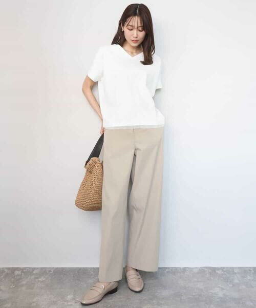 MK MICHEL KLEIN / エムケーミッシェルクラン カットソー | ストライプチュールカットソー/接触冷感/洗える | 詳細8