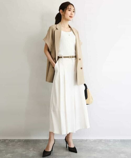 MK MICHEL KLEIN / エムケーミッシェルクラン その他パンツ | [UVカット/洗える]ストレッチ タックガウチョパンツ | 詳細12