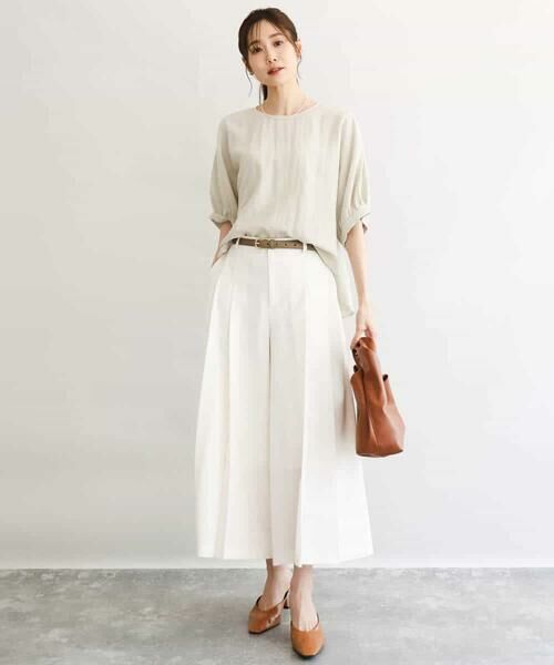 MK MICHEL KLEIN / エムケーミッシェルクラン その他パンツ | [UVカット/洗える]ストレッチ タックガウチョパンツ | 詳細17