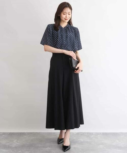 MK MICHEL KLEIN / エムケーミッシェルクラン その他パンツ | [UVカット/洗える]ストレッチ タックガウチョパンツ | 詳細4