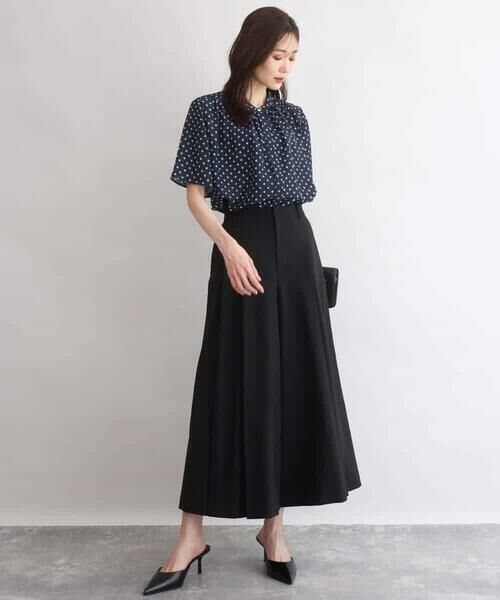 MK MICHEL KLEIN / エムケーミッシェルクラン その他パンツ | [UVカット/洗える]ストレッチ タックガウチョパンツ | 詳細5