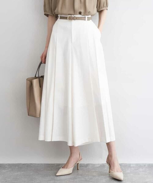 MK MICHEL KLEIN / エムケーミッシェルクラン その他パンツ | [UVカット/洗える]ストレッチ タックガウチョパンツ | 詳細6