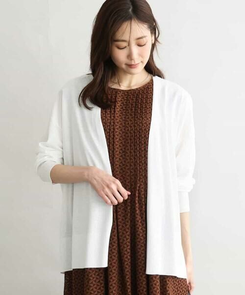 MK MICHEL KLEIN / エムケーミッシェルクラン カーディガン・ボレロ | [接触冷感/洗える]ミドル丈着流しカーディガン | 詳細1