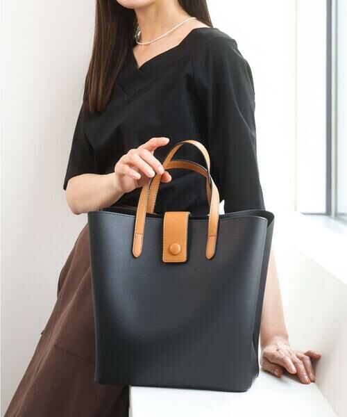 MK MICHEL KLEIN / エムケーミッシェルクラン トートバッグ | 2wayスクエアトートバッグ（ブラック）