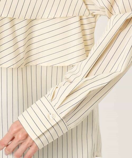 MK MICHEL KLEIN / エムケーミッシェルクラン シャツ・ブラウス | ティアードフリルストライプ柄シャツブラウス/洗える | 詳細18