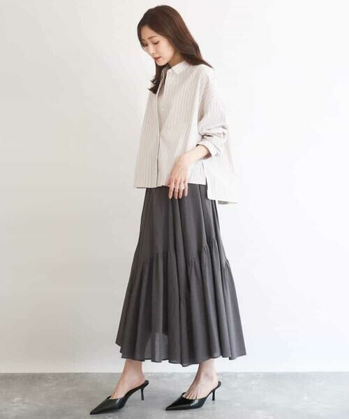 MK MICHEL KLEIN / エムケーミッシェルクラン シャツ・ブラウス | クロップド丈コットンストライプシャツブラウス/洗える | 詳細13