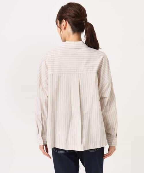 MK MICHEL KLEIN / エムケーミッシェルクラン シャツ・ブラウス | クロップド丈コットンストライプシャツブラウス/洗える | 詳細16
