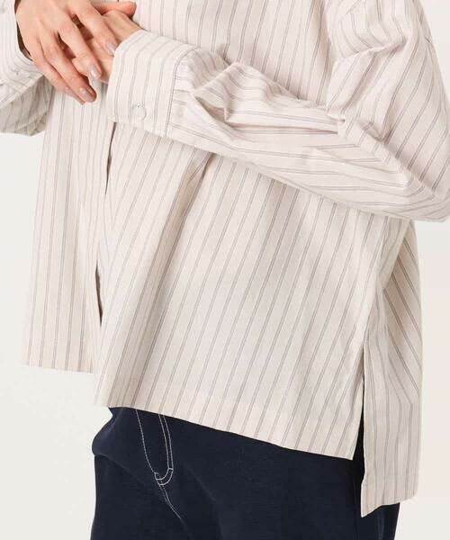 MK MICHEL KLEIN / エムケーミッシェルクラン シャツ・ブラウス | クロップド丈コットンストライプシャツブラウス/洗える | 詳細20