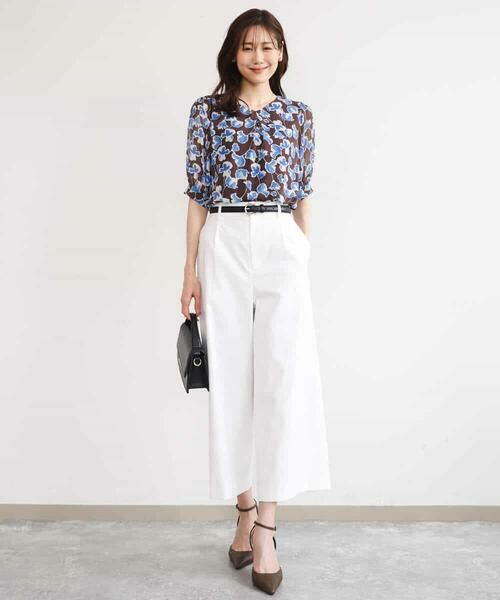 MK MICHEL KLEIN / エムケーミッシェルクラン シャツ・ブラウス | [洗える]アートフラワープリント シフォンブラウス | 詳細10