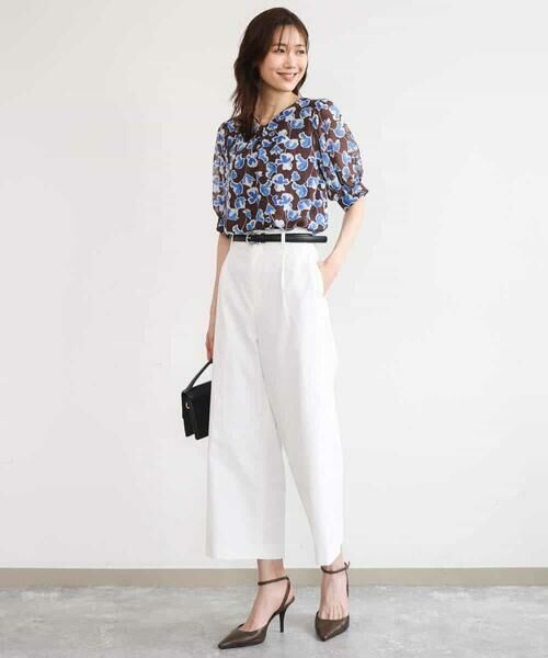 MK MICHEL KLEIN / エムケーミッシェルクラン シャツ・ブラウス | [洗える]アートフラワープリント シフォンブラウス | 詳細11