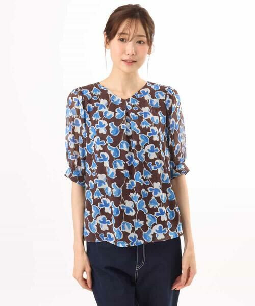 MK MICHEL KLEIN / エムケーミッシェルクラン シャツ・ブラウス | [洗える]アートフラワープリント シフォンブラウス | 詳細30