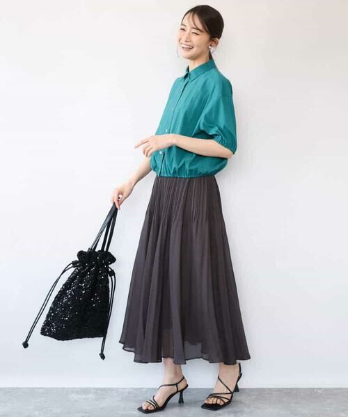 MK MICHEL KLEIN / エムケーミッシェルクラン シャツ・ブラウス | [接触冷感/洗える]クロップド丈シャツ | 詳細11