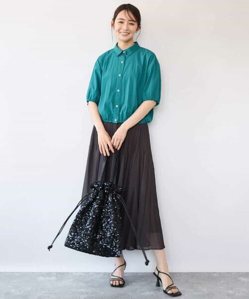 MK MICHEL KLEIN / エムケーミッシェルクラン シャツ・ブラウス | [接触冷感/洗える]クロップド丈シャツ | 詳細13