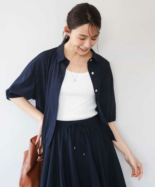 MK MICHEL KLEIN / エムケーミッシェルクラン シャツ・ブラウス | [接触冷感/洗える]クロップド丈シャツ | 詳細2