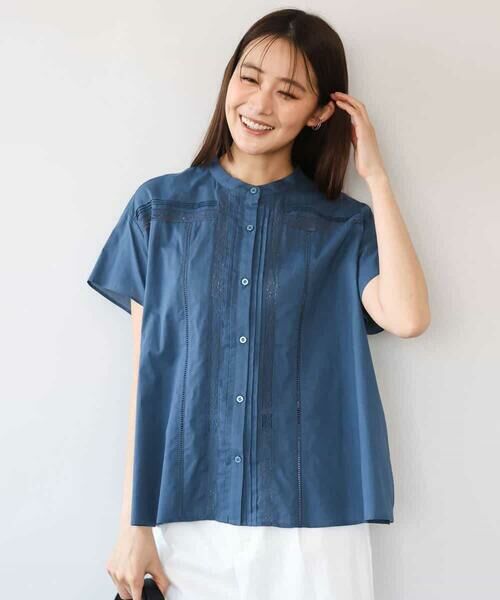 MK MICHEL KLEIN / エムケーミッシェルクラン シャツ・ブラウス | [洗える]オーガニックコットン デザインブラウス | 詳細1