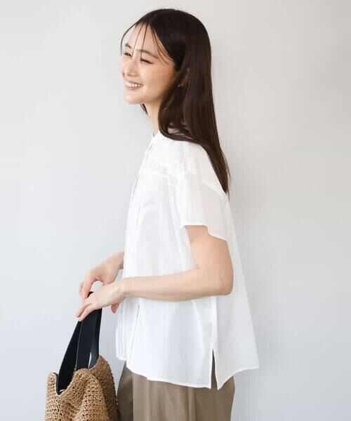 MK MICHEL KLEIN / エムケーミッシェルクラン シャツ・ブラウス | [洗える]オーガニックコットン デザインブラウス | 詳細6