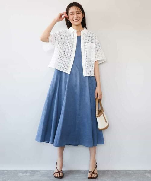 MK MICHEL KLEIN / エムケーミッシェルクラン シャツ・ブラウス | [洗える]幾何レース五分袖シャツブラウス | 詳細10