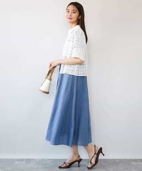 MK MICHEL KLEIN / エムケーミッシェルクラン シャツ・ブラウス | [洗える]幾何レース五分袖シャツブラウス | 詳細11