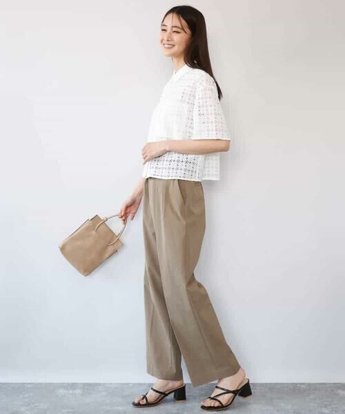 MK MICHEL KLEIN / エムケーミッシェルクラン シャツ・ブラウス | [洗える]幾何レース五分袖シャツブラウス | 詳細14