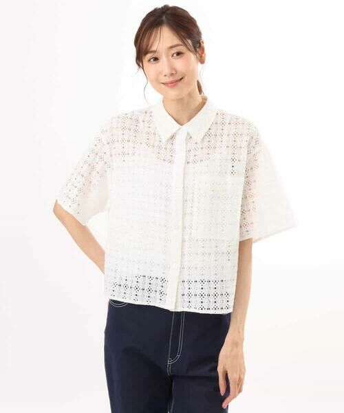 MK MICHEL KLEIN / エムケーミッシェルクラン シャツ・ブラウス | [洗える]幾何レース五分袖シャツブラウス | 詳細17