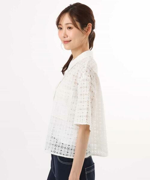 MK MICHEL KLEIN / エムケーミッシェルクラン シャツ・ブラウス | [洗える]幾何レース五分袖シャツブラウス | 詳細18