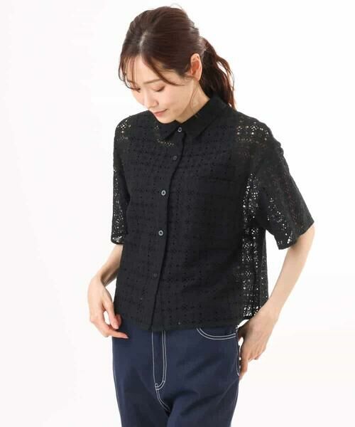 MK MICHEL KLEIN / エムケーミッシェルクラン シャツ・ブラウス | [洗える]幾何レース五分袖シャツブラウス | 詳細25