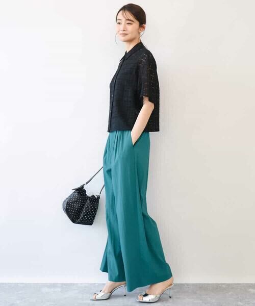 MK MICHEL KLEIN / エムケーミッシェルクラン シャツ・ブラウス | [洗える]幾何レース五分袖シャツブラウス | 詳細5